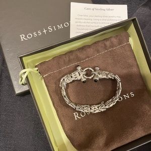 ROSS SIMONS BYZANTINE STERLING SILVER AND BLACK ONYX BRACELET - NEW!!